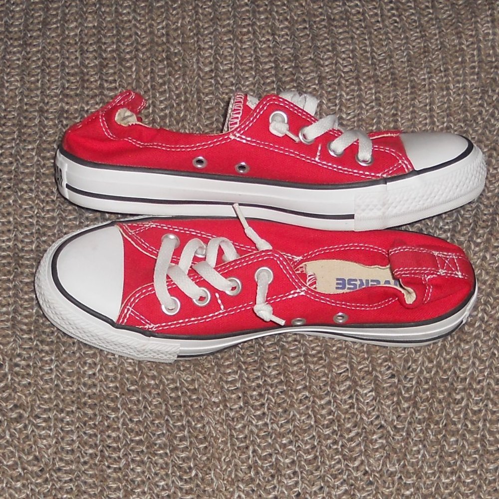 Converse Red and White Women's Sneakers - Picture 6 of 14